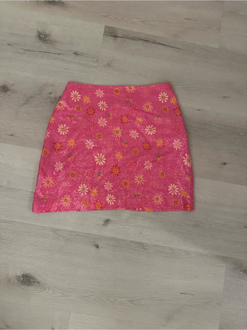 FARM Rio x Anthropologie Pink Floral Sequin Mini Skirt XS NWT